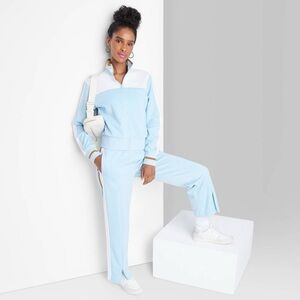 Wild Fable Light Blue and White Track Pants
